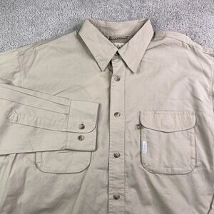 NEW Cabelas Shirt Mens Large Tan Khaki Fishing Angler Long Sleeve Vented NWT